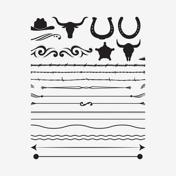 Western Frontier Decorative Elements and Dividers Collection