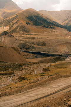 The Kara-Kechen lignite deposit, located in the Tien Shan Mountains in Kyrgyzstan