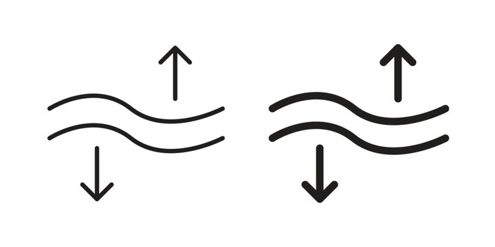 Elasticity icon set. Black icon on white background
