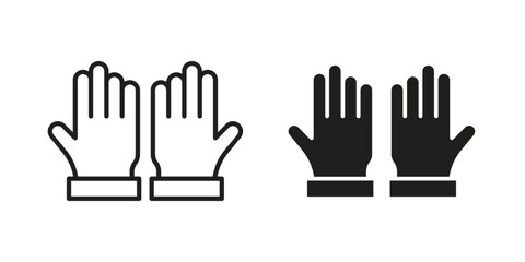 Fototapeta premium Gloves icon set. Black icon on white background