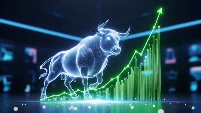 Bull Market Graph with Green Arrow.