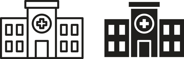 Obraz premium Hospital icon set. Black icon on white background