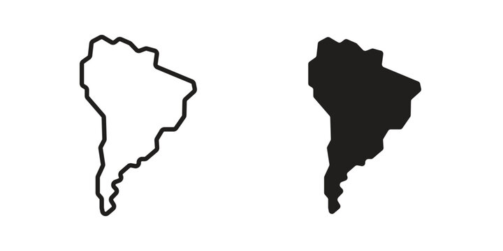 Latin america icon set. Black icon on white background