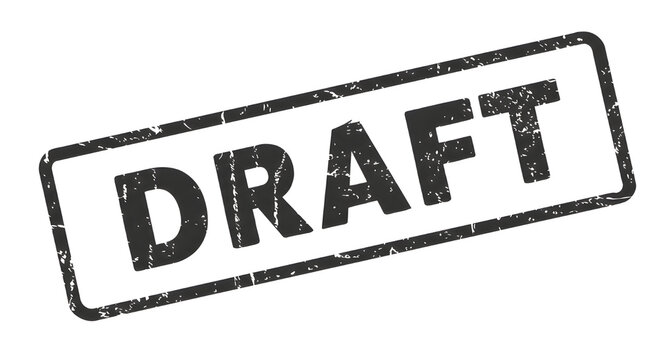 Black Draft Rubber Stamp Icon isolated PNG with Transparent Background