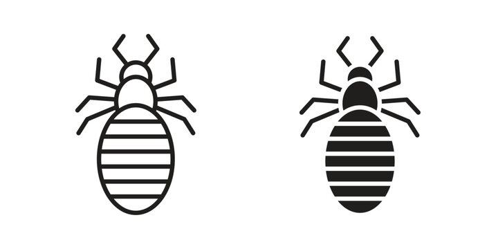 Louse icon set. Black icon on white background