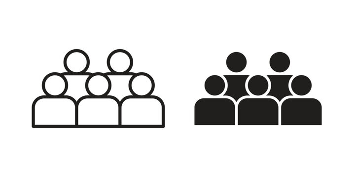 Population icon set. Black icon on white background