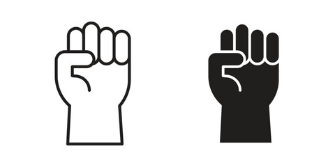 Obraz premium Rebellion icon set. Black icon on white background