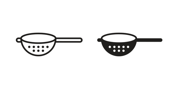 Strainer icon set. Black icon on white background