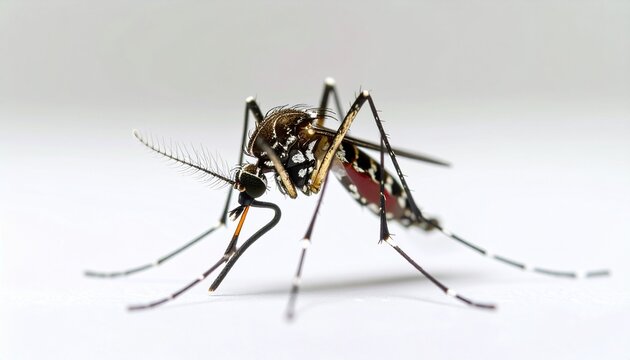 Close-up of an Aedes mosquito, a vector of diseases.