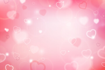 Valentine's day background. Love vector wallpaper. Hearts on a pink backdrop. 