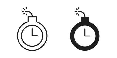 Time bomb icon set. Black icon on white background © iconic