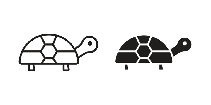 Tortoise icon set. Black icon on white background