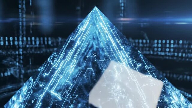 Digital Pyramid - Futuristic Technology and Data Visualization.