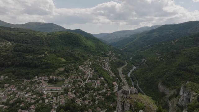 Aerial view of Iskar river gorge, Bulgaria.