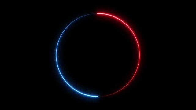 circle glow border, alpha channel abstract glowing neon line circular lens animation neon round