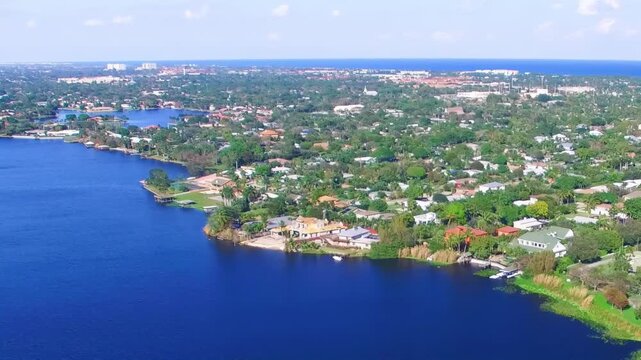 Lake Ida and Delray Beach aerial view, Florida
