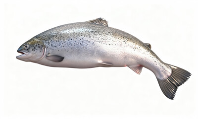 Obraz premium Fresh Atlantic Salmon on White Background