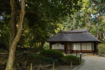 日本　岡山県岡山市北区にある後楽園の観騎亭