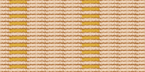 Minimalist boho wavy zigzag pattern: hand drawn cream lines & gold dots, japandi abstract geometric textile design. Seamless neutral scandinavian fabric texture, modern organic wallpaper background