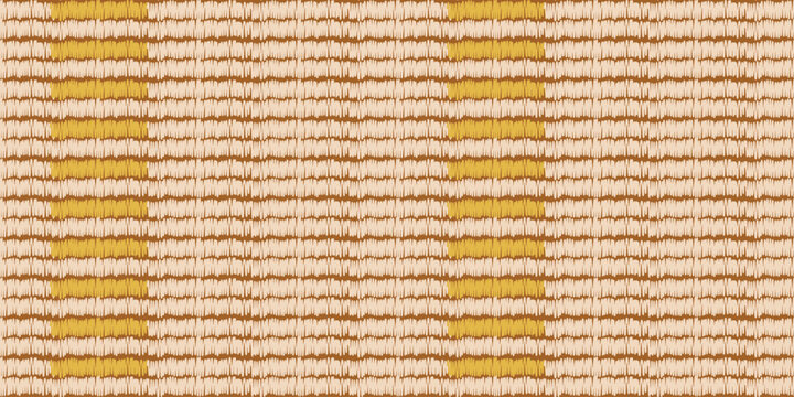 Minimalist boho wavy zigzag pattern: hand drawn cream lines & gold dots, japandi abstract geometric textile design. Seamless neutral scandinavian fabric texture, modern organic wallpaper background