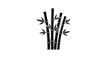 Black bamboo stalks and leaves presented as a striking silhouette © MDSAJIB