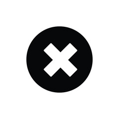 Obraz premium Cancel Cross Circle Icon Vector – Close, Remove or Error Symbol for UI Interface