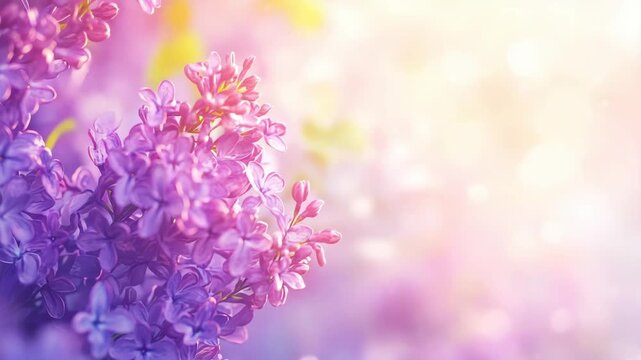 Lilac Bloom: A close-up showcases vibrant lilac blooms bathed in soft sunlight, exuding a sense of tranquility and the beauty of spring.