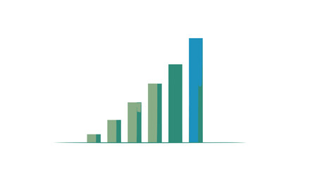Fototapeta premium Vector business chart with increasing bars