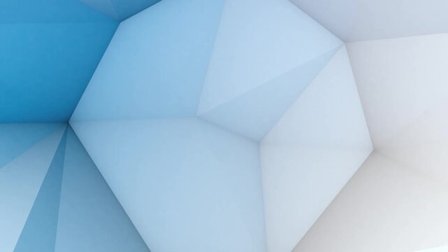 Abstract 3D Low Poly Geometric Surface in Blue Tones &ndash; Seamless Loop Animation Background