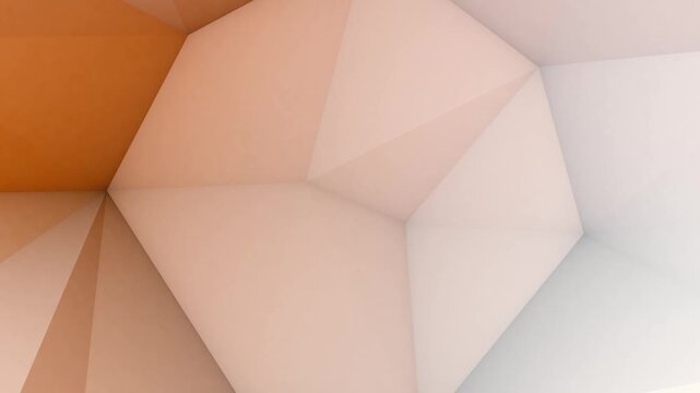 Abstract 3D Low Poly Orange Geometric Surface Background Animation Loop