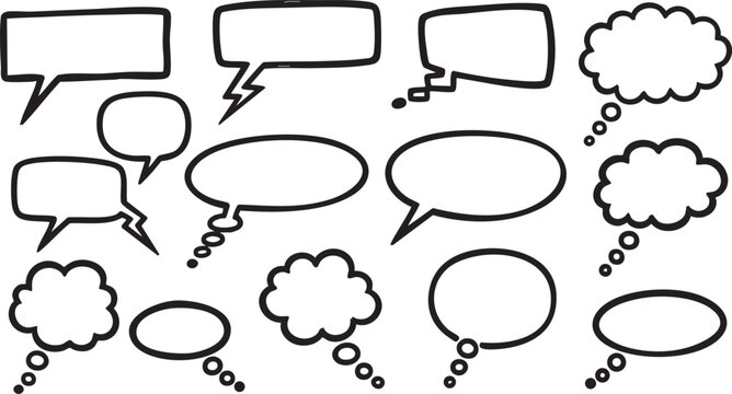 The Art of Conversation: Speech Bubble Collection
Speak Your Mind: Diverse Talk Bubble Vectors
Communication Icons: Essential Speech Bubble Pack