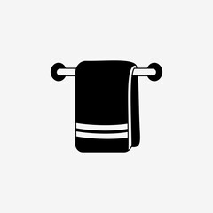 Playful hand drawn line art Towel on a rack Vector illustration