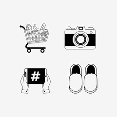 shopping icons set