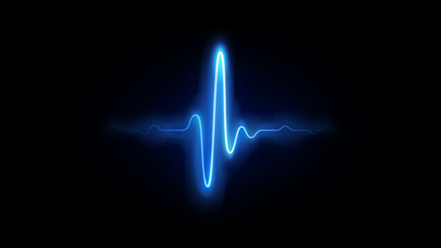 Vector illustration of realistic glowing pulse line representing heartbeat and heart rate. Luminous cardiogram waveform symbolizing medical monitoring and modern healthcare technology
