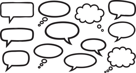 Fototapeta premium Hand-Drawn Speech and Thought Bubbles Collection