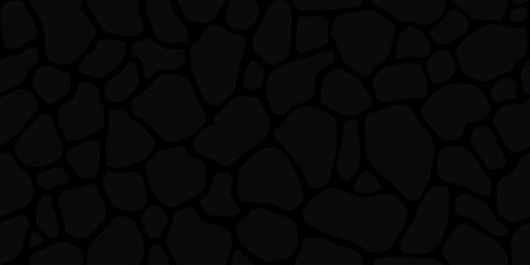 Vector illustration of seamless pattern with black stones creating dark natural texture background for modern design concepts
