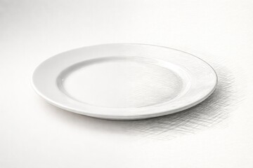 Ceramic Plate Transitioning into Pencil Sketch