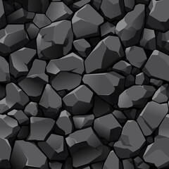 Seamless pattern with realistic stones. Natural textured background. Detailed stone surface illustration for modern design, decoration, wallpaper, fabric, textile and interior or exterior concepts.