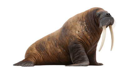 Realistic walrus animal illustration detailed marine mammal wildlife arctic species natural texture educational artwork isolated studio render on white background