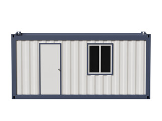 출입문과 창문이 있는 이동식 모듈형 컨테이너 사무실 목업 Portable Modular Container Office Mock up with Door and Window