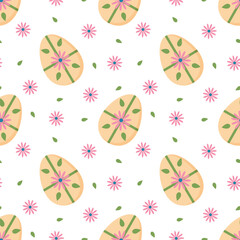 Floral Easter eggs repeating pattern for surface design