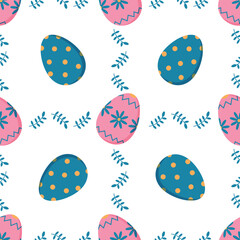 Easter egg background with floral elements