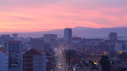 Nis, Serbia, cityscape in the evening