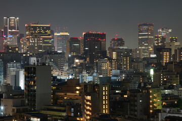 六本木ヒルズと高層ビルが並ぶ東京の夜景 ― 洗練された大都会のネオン風景