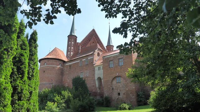 Gothic Cathedral in Frombork town, Poland. In the early 16th century it was the residence of the astronomer Nicolaus Copernicus who lived and worked here for many years and here he is buried.