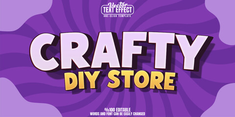 Obraz premium Craft editable text effect, customizable cartoon and cute 3d font style