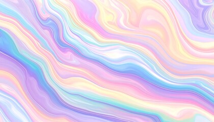 Obraz premium Fluid pastel painting with swirling colors, resembling marble or flowing liquid