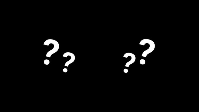 An animated question mark symbol that appears smoothly on a transparent background, ideal for explainer videos, presentations, educational content, and problem-solving concepts.
