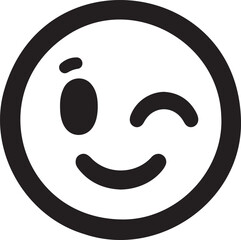 Winking Smiley Face Vector Illustration