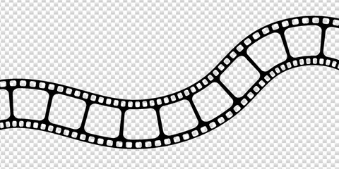 Film strip background with retro photo and cinema frames. Movie reel or video strip roll design. Vector illustration for media, film, and photography projects.eps10 © Ribut